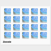 Sticker Carré Beautiful Turquoise Tropical Beach  - Wedding (Feuille)