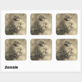 Sticker Carré Beautiful Victorian Lady with cut flowers (Feuille)