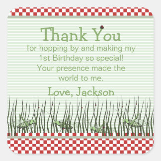 Sticker Carré Beaux Grasshoppers Anniversaire Fête Favoriser le 