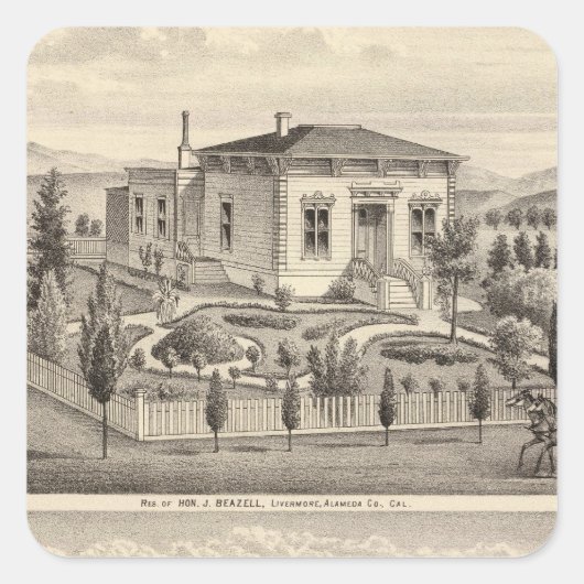 Sticker Carré Beazell, Résidences anglaises, fermes (Devant)