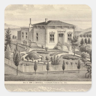 Sticker Carré Beazell, Résidences anglaises, fermes