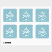Sticker Carré Bébé Baby shower Carré - Bleu (Feuille)