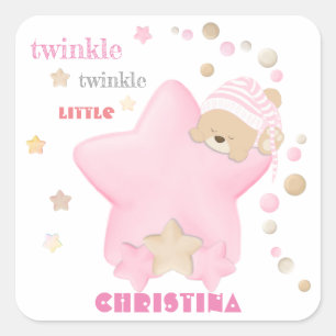 Sticker Carré Bébé Bébé Bébé Bébé Fille Naissance Statistiques