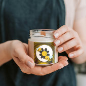 Sticker Carré Bébé Bee Baby shower Party stripé