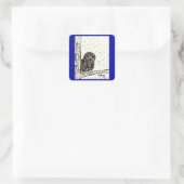 Sticker Carré Bébé Chouette à la nuit (Sac)