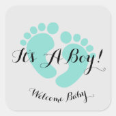 Sticker Carré BÉBÉ & CO C'est une fête de Baby shower de garçon (Devant)