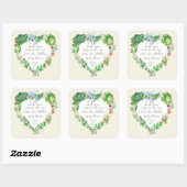 Sticker Carré Bébé Cultivé Localement Sur Le Chemin Baby shower (Feuille)