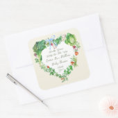 Sticker Carré Bébé Cultivé Localement Sur Le Chemin Baby shower (Enveloppe)