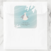 Sticker Carré Bébé de requin doux (Sac)