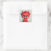 Sticker Carré Bébé Diable Mignon (Sac)