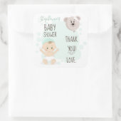 Sticker Carré Bébé doux et ballon d'ours (Sac)