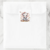 Sticker Carré Bébé éléphant fille (Sac)