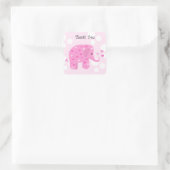 Sticker Carré Bébé éléphant mignon merci (Sac)