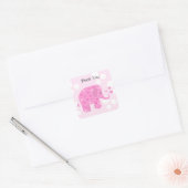 Sticker Carré Bébé éléphant mignon merci (Enveloppe)