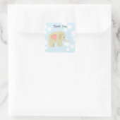 Sticker Carré Bébé éléphant mignon merci (Sac)