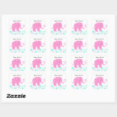 Sticker Carré Bébé éléphant mignon merci (Feuille)