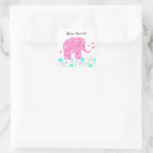 Sticker Carré Bébé éléphant mignon merci (Sac)