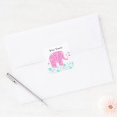 Sticker Carré Bébé éléphant mignon merci (Enveloppe)