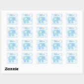 Sticker Carré Bébé éléphant mignon merci (Feuille)