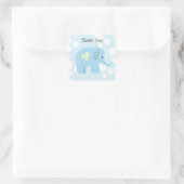 Sticker Carré Bébé éléphant mignon merci (Sac)