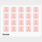 Sticker Carré Bébé fille (Feuille)