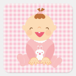 Sticker Carré Bébé fille