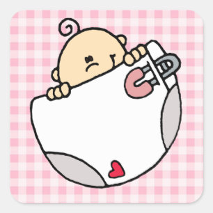 Sticker Carré Bébé fille