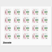 Sticker Carré Bébé fille golfeuse Golf  (Feuille)