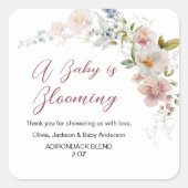 Sticker Carré Bébé fleur sauvage en fleur Élégant moderne (Devant)