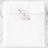 Sticker Carré Bébé Fleur sauvage pourpre Wreath en fleurs (Sac)