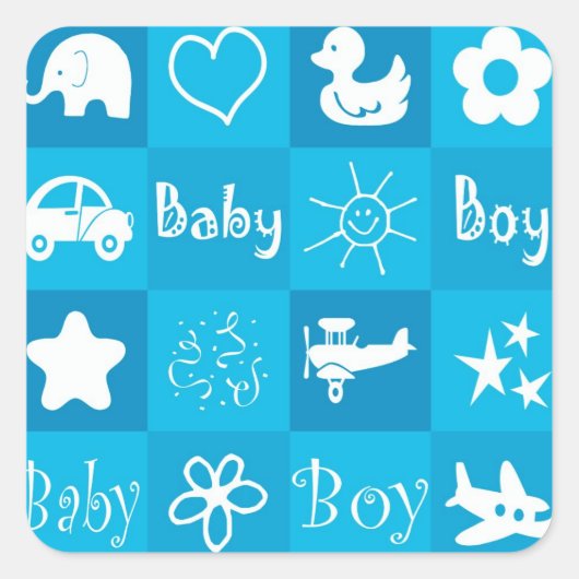 Sticker Carré Bébé garçon (Devant)