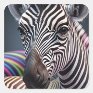 Sticker Carré Bébé girafe mignon