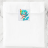 Sticker Carré Bébé Homme de Mer Mignon (Sac)