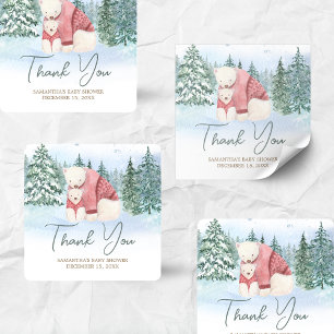 Sticker Carré Bébé Il fait froid à l'extérieur du Baby shower d'