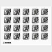 Sticker Carré Bébé Mangabey Singe (Feuille)