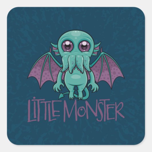 Sticker Carré Bébé mignon Cthulhu Petit Monstre (Devant)