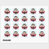 Sticker Carré Bébé mignon Dracula (Feuille)