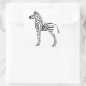 Sticker Carré Bébé mignon Zebra Dessin (Sac)