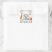 Sticker Carré Bébé mignonne Fille Bois Animaux avec Fleurs (Sac)