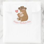 Sticker Carré Bébé ours Bonne fête des mères (Sac)