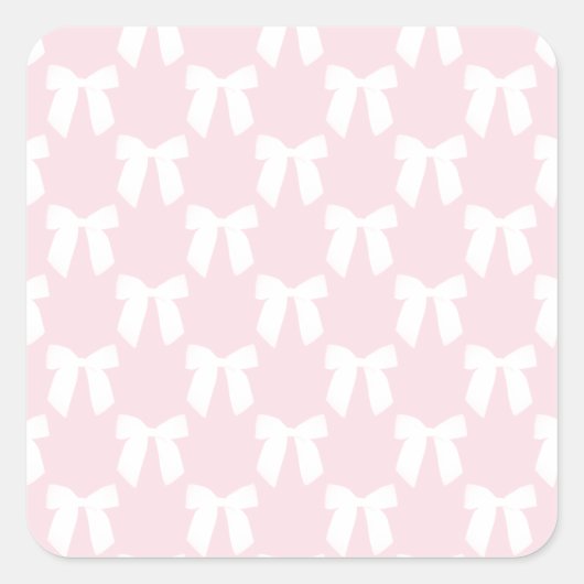 Sticker Carré Bébé Pastel Rose Avec Vaches Blanches (Devant)