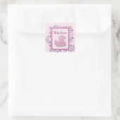 Sticker Carré bébé rose canard (Sac)