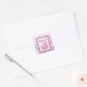 Sticker Carré bébé rose canard (Enveloppe)