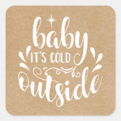 Sticker Carré Bébé rustique Son Baby shower Froid À L'Extérieur  (Devant)