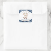 Sticker Carré Bébé Shower Aquarelle Taureau Céleste (Sac)