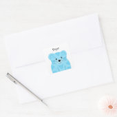 Sticker Carré Bébé Tigre Bleu Mignon (Enveloppe)