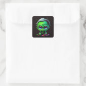 Sticker Carré Bébé zombie mignon (Sac)