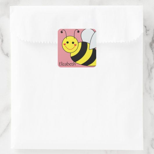 Sticker Carré Bee Bumble Personnalisée (Sac)