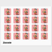 Sticker Carré Bee My Valentine (Feuille)