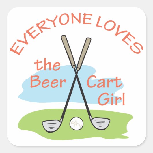 Sticker Carré Beer Cart Girl (Devant)